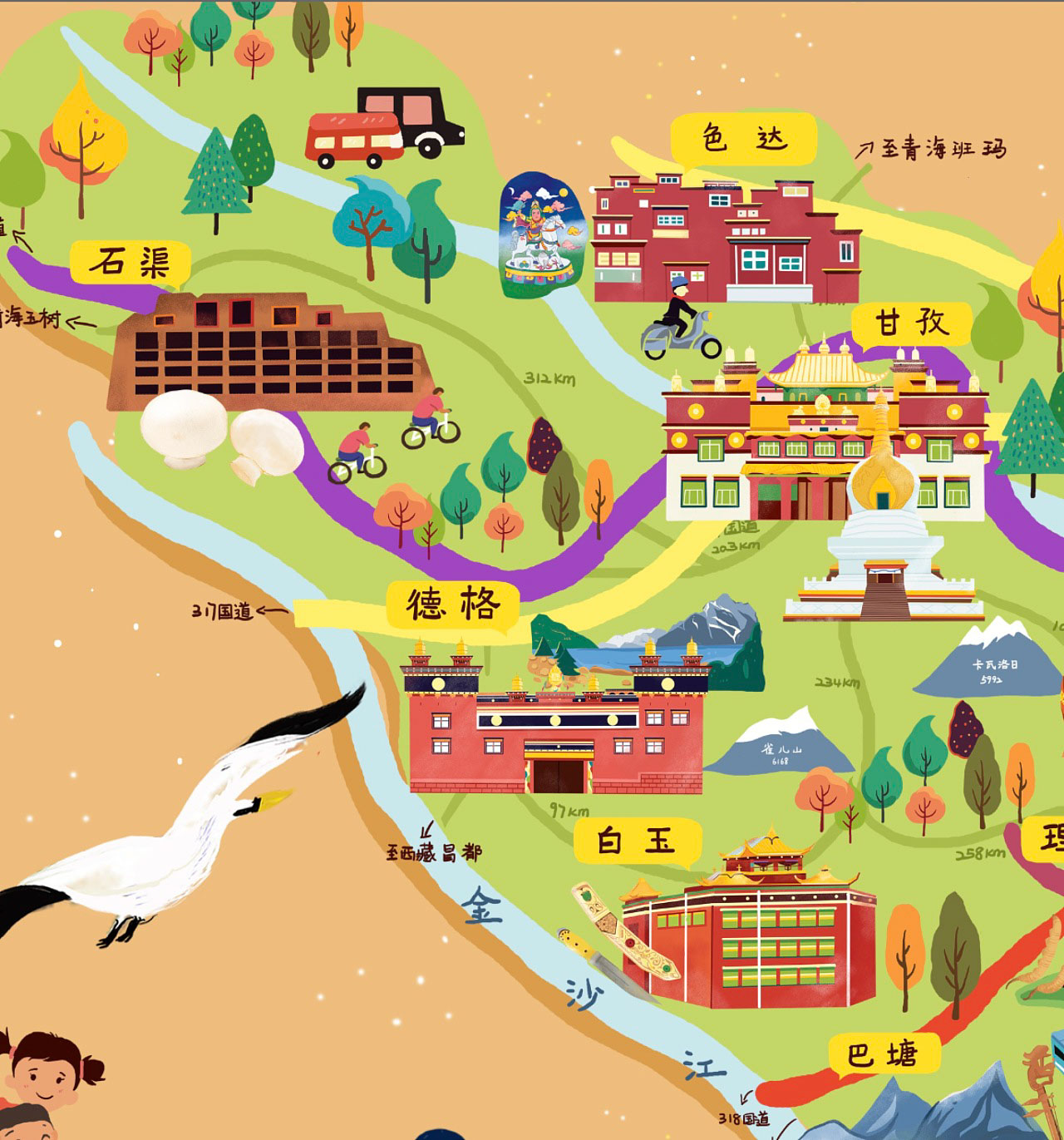 横县手绘地图景区的文化宝库